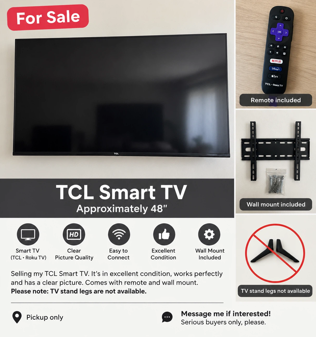 TCL Roku Smart TV 48 inch