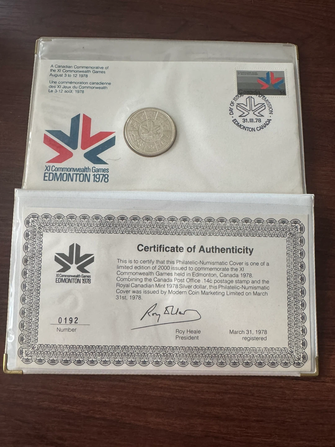 1978 Edmonton Commonwealth Games Coin Cover