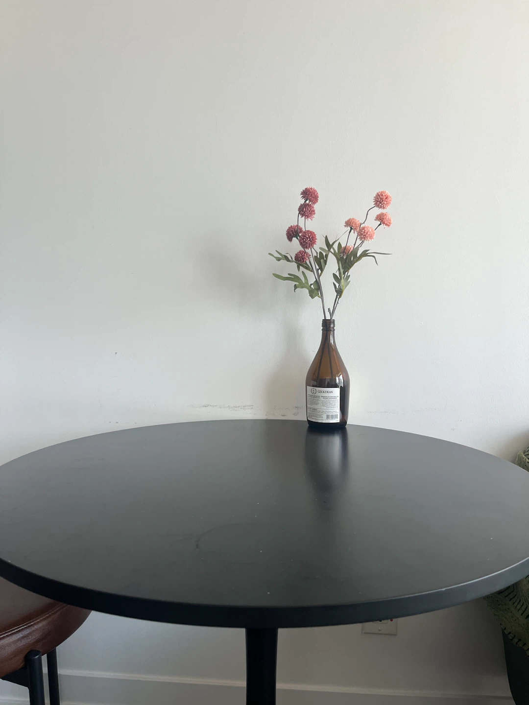 Black Round Dining Table with 2 chairs - photo 2