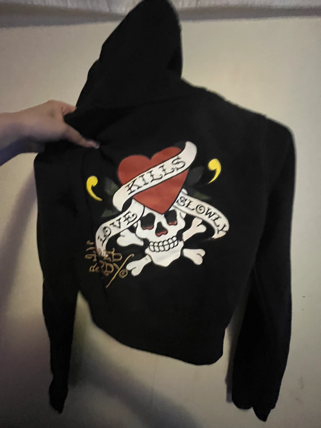 Ed Hardy Black Graphic Zip-Up Hoodie & Sweatpants Set - photo 2