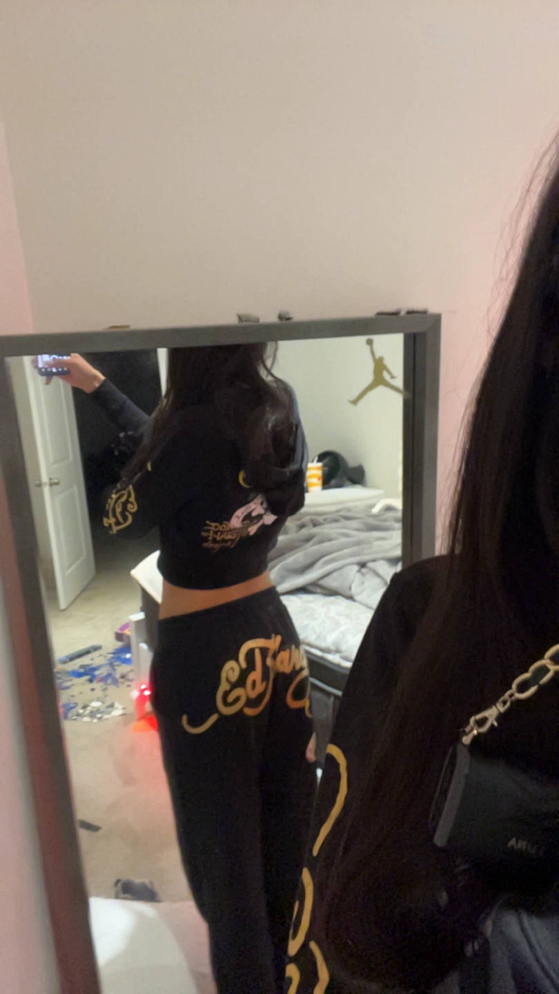 Ed Hardy Black Graphic Zip-Up Hoodie & Sweatpants Set - photo 4