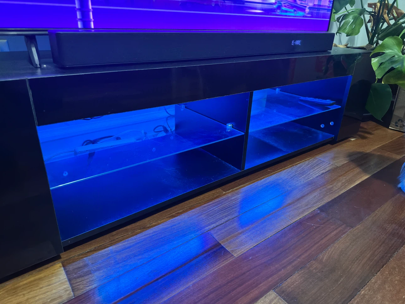 Modern Black TV Stand with LED Lighting - photo 3