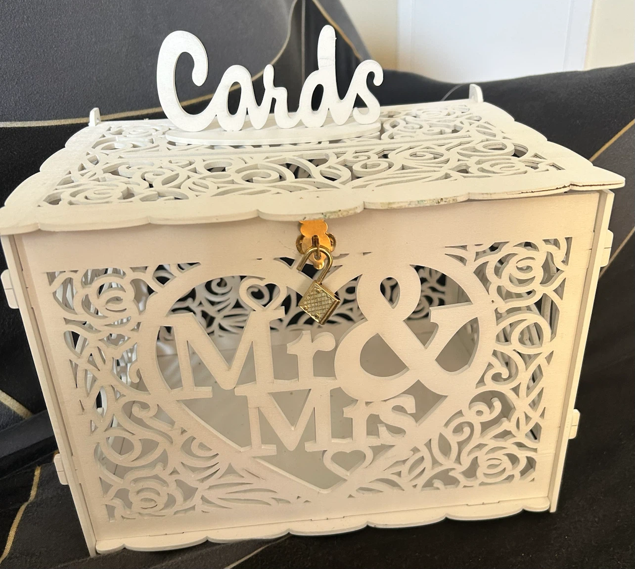 Wedding money box with lock and key