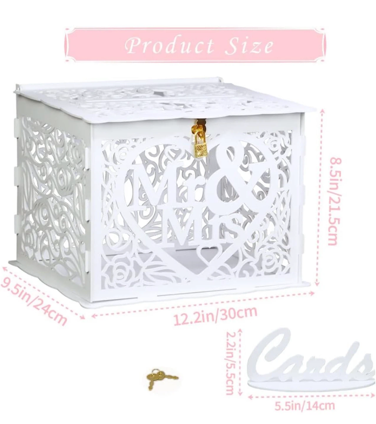 Wedding money box with lock and key - photo 4