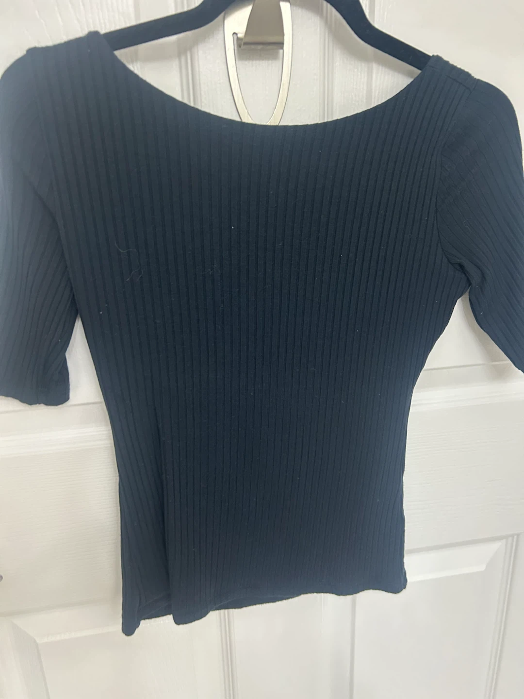 Abercrombie Black ribbed scoop neck top