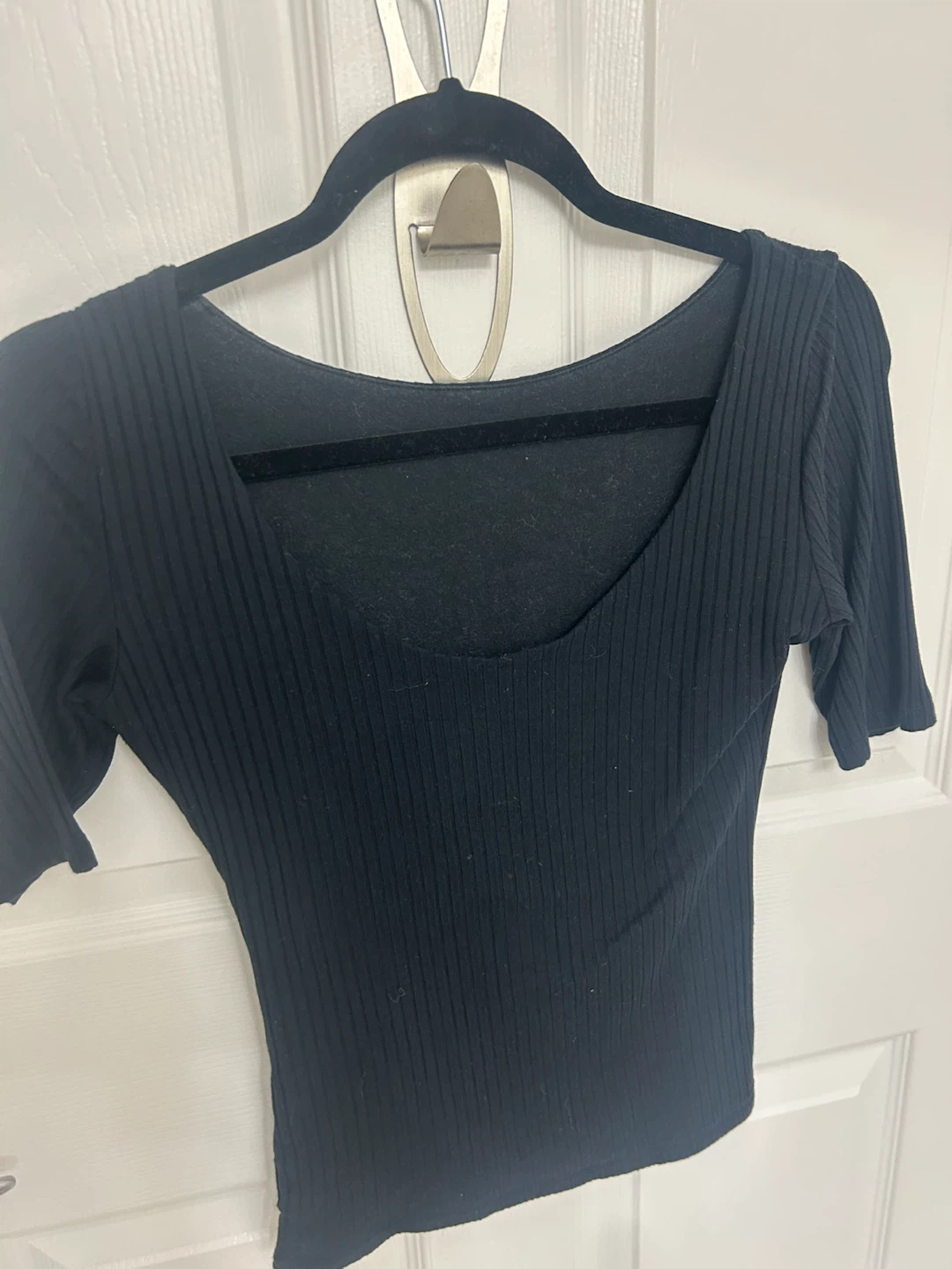 Abercrombie Black ribbed scoop neck top - photo 2