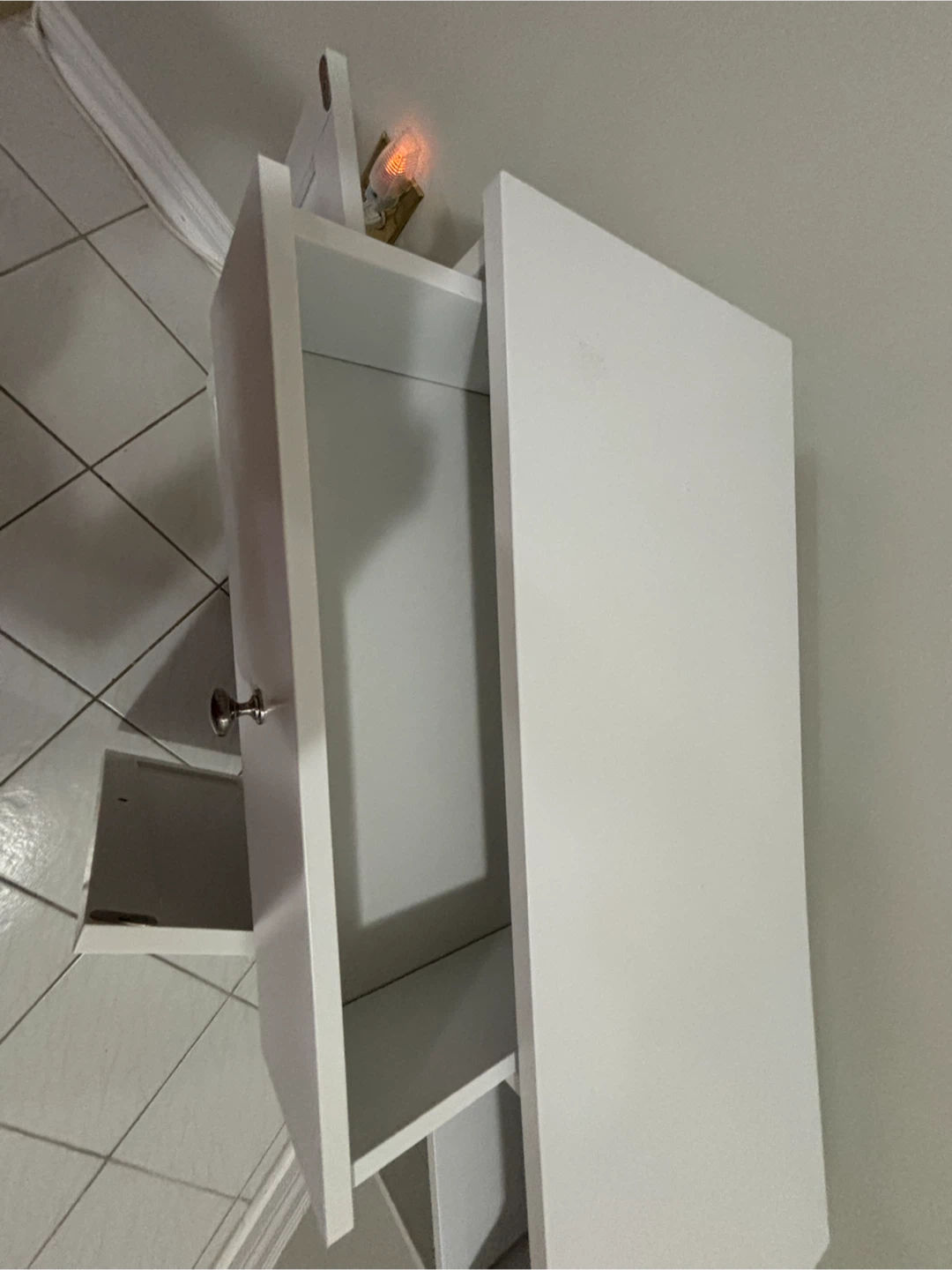 White Storage Cabinet with Drawer and Shelves - photo 2