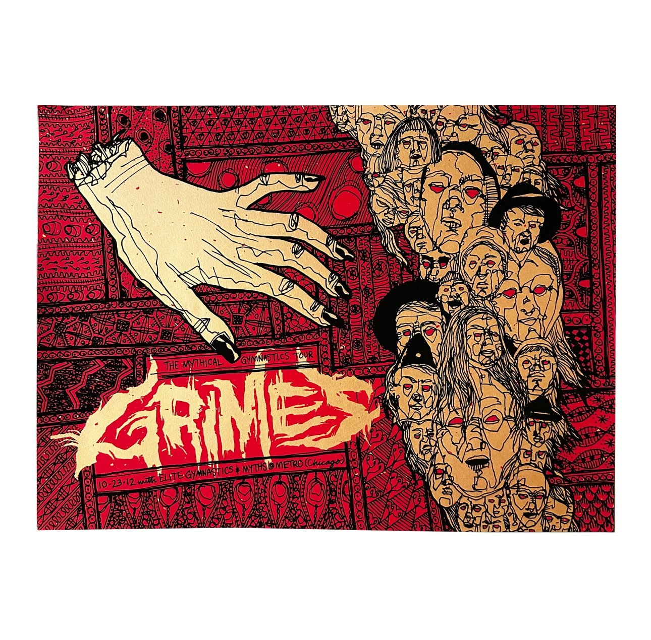 Grimes RARE Screenprinted Poster Metro Chicago 46/123 2012