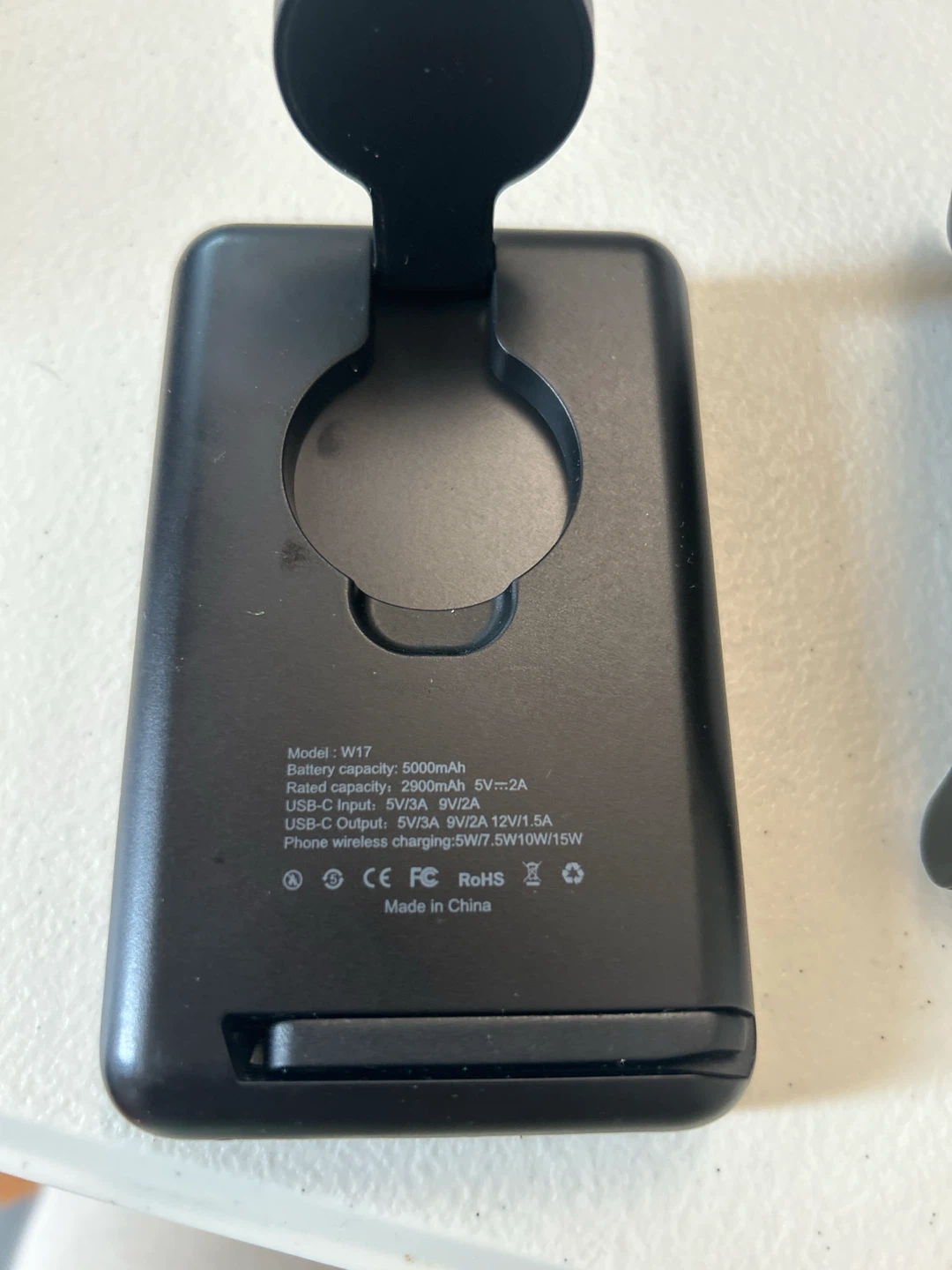 Black Wireless Charging Stand with 5000mAh Power Bank - photo 4
