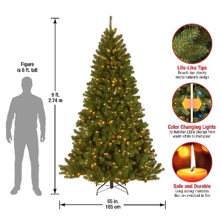 9ft Artificial Christmas Tree with Color-Changing Lights - photo 5