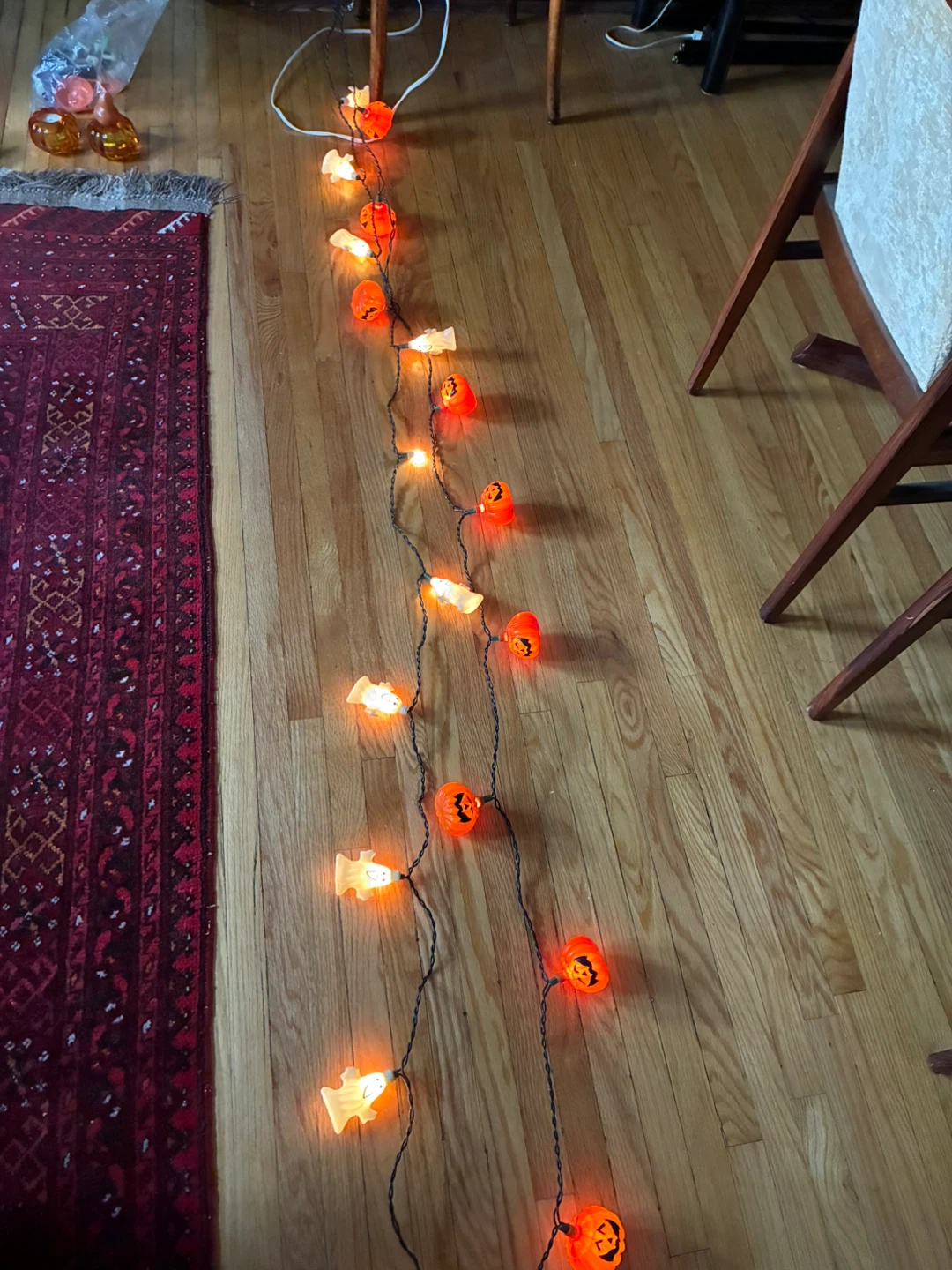 2 Halloween lights pumpkin & ghost 10 ft long  decor decorations - photo 2