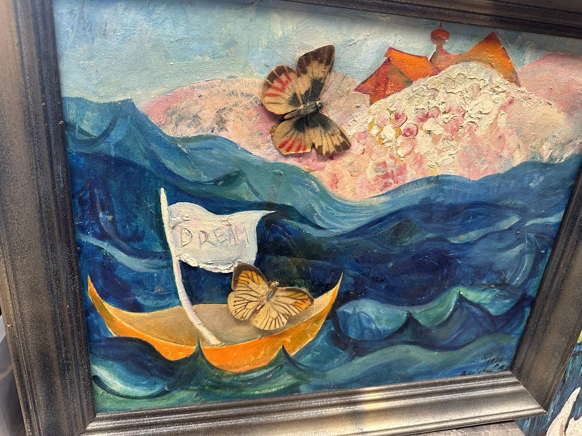 Mid Century Painting on Board - photo 2