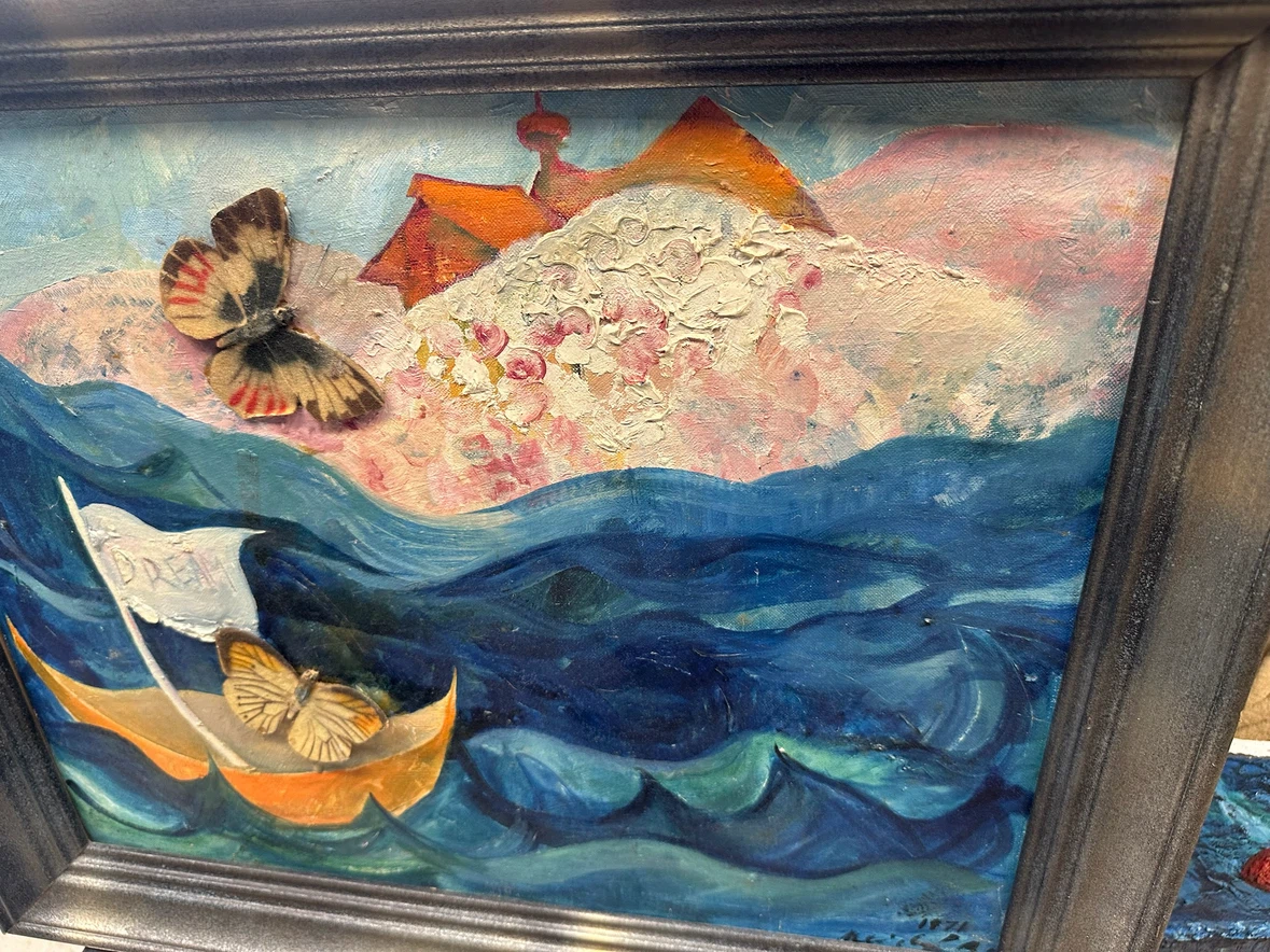 Mid Century Painting on Board - photo 3
