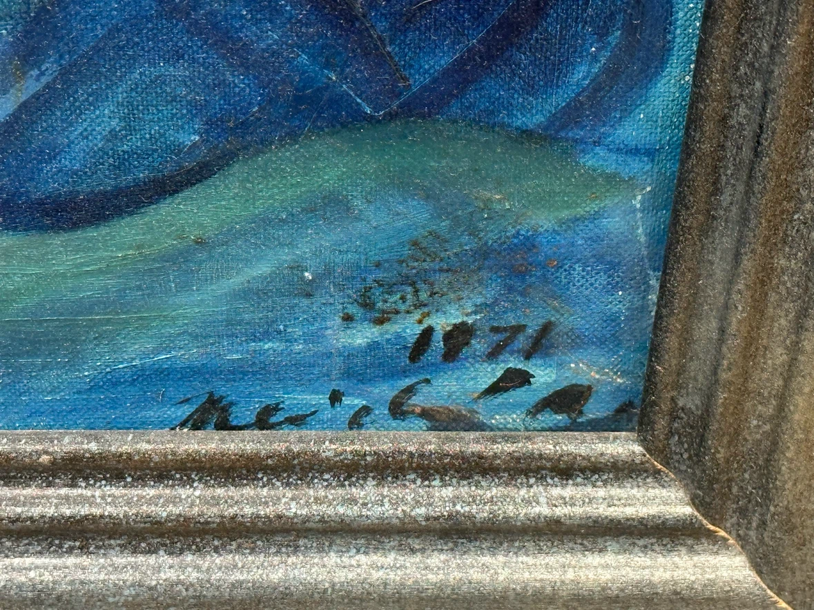 Mid Century Painting on Board - photo 4