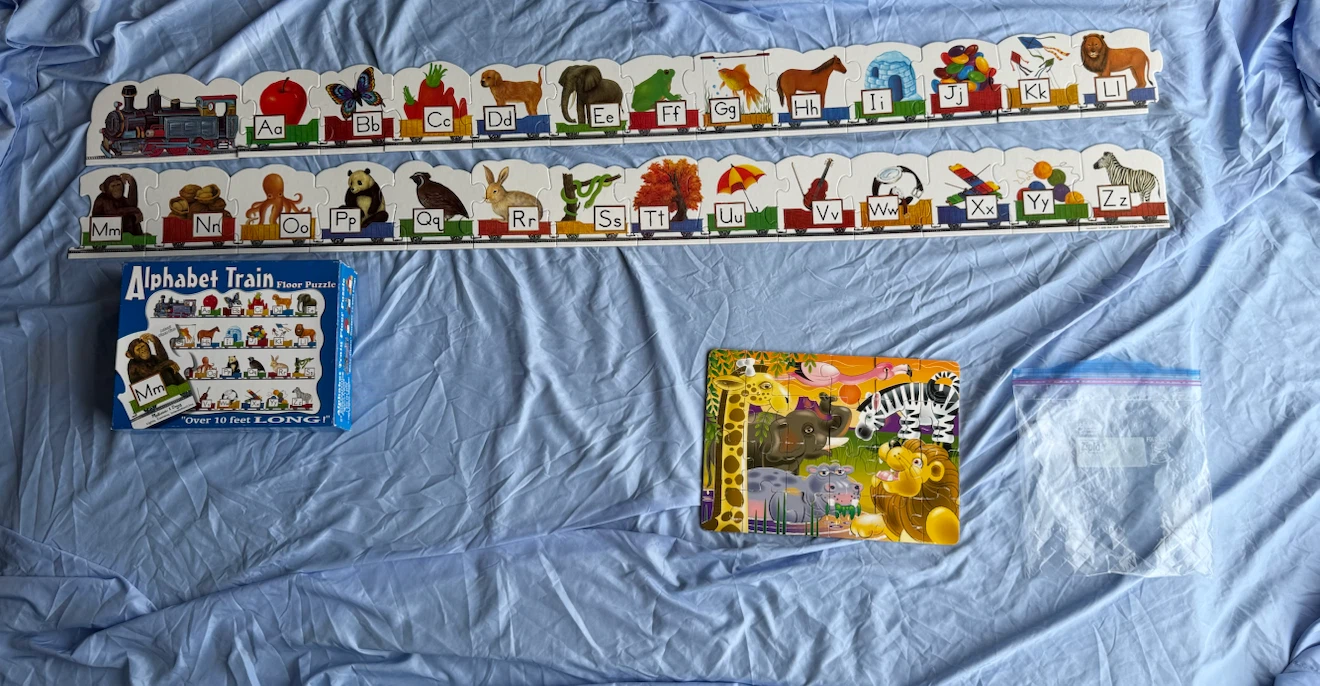 Melissa & Doug Alphabet Train Floor Puzzle plus extra puzzle