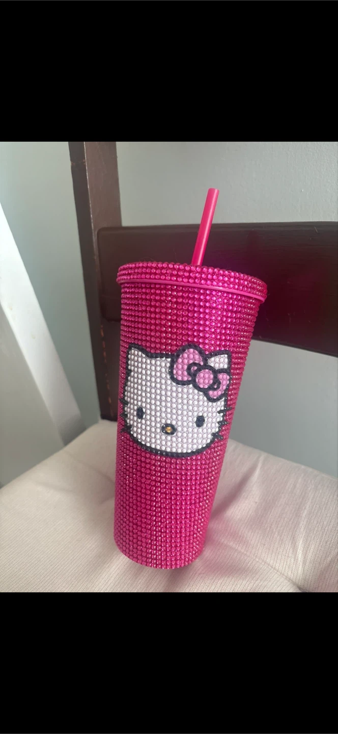 Hello Kitty Rhinestone Tumbler with Straw