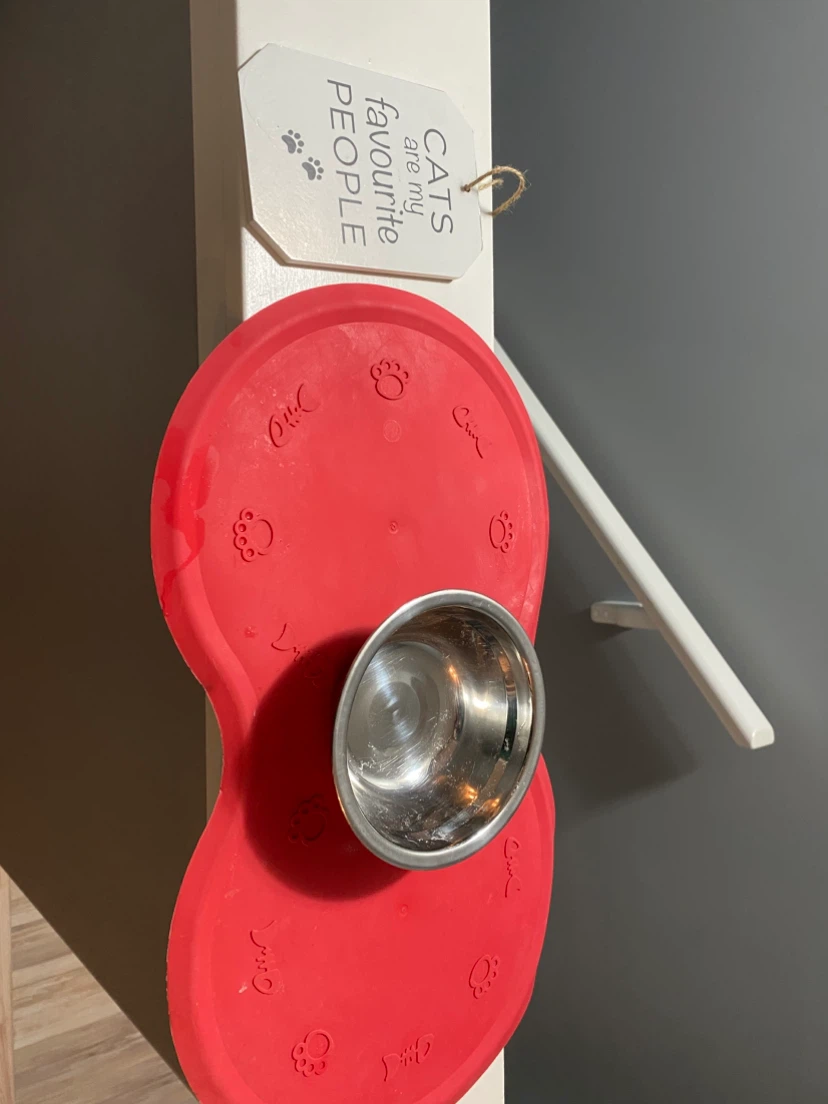 Cat food bowl, mat and sign - photo 5