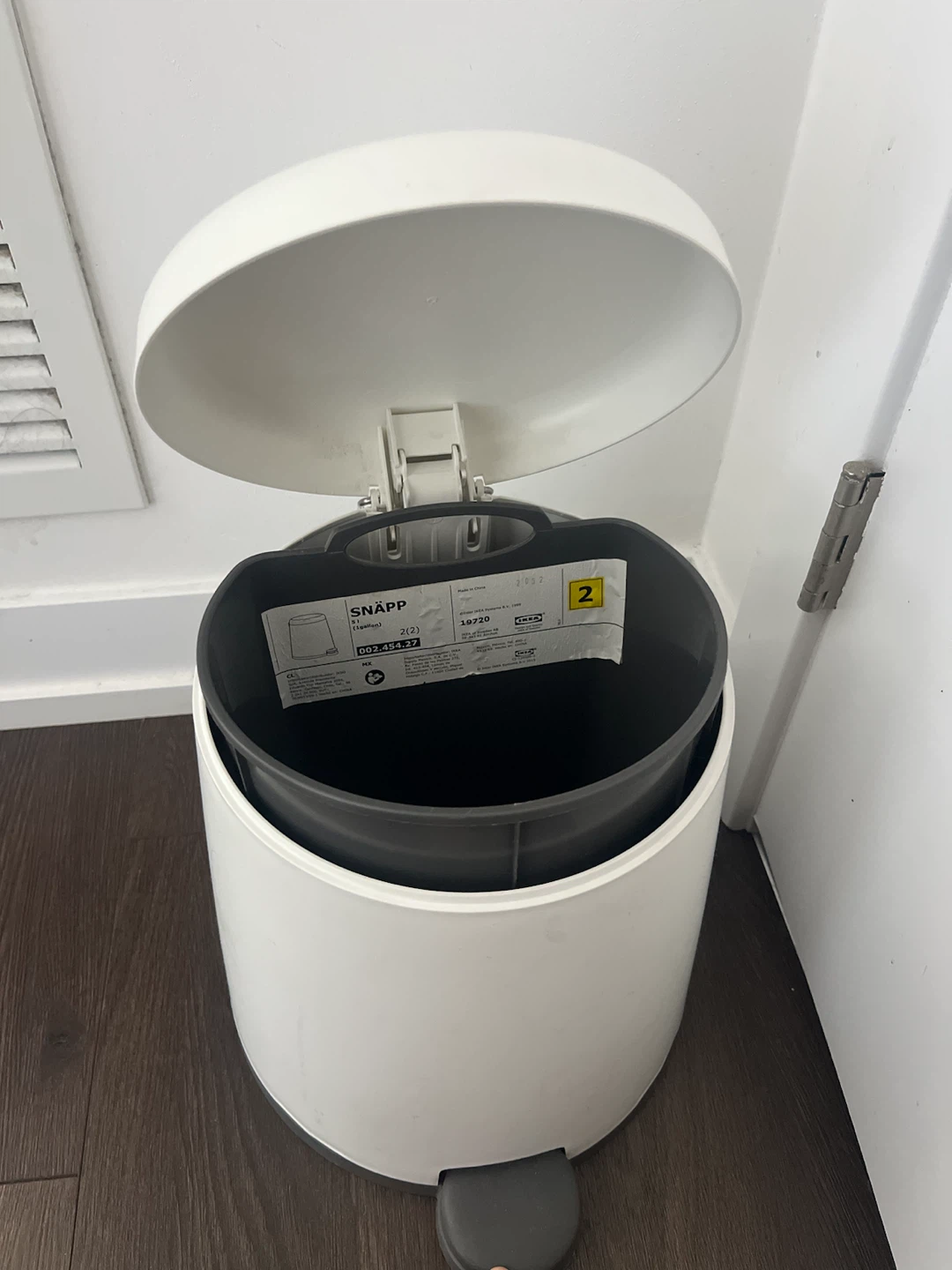 IKEA SNÄPP Pedal Bin 5L White