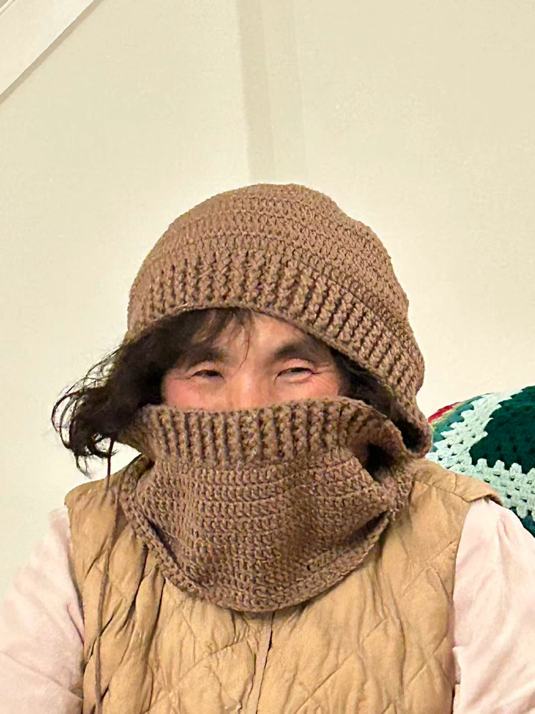 Crocheted Hood Hat with Face Warmer - photo 4