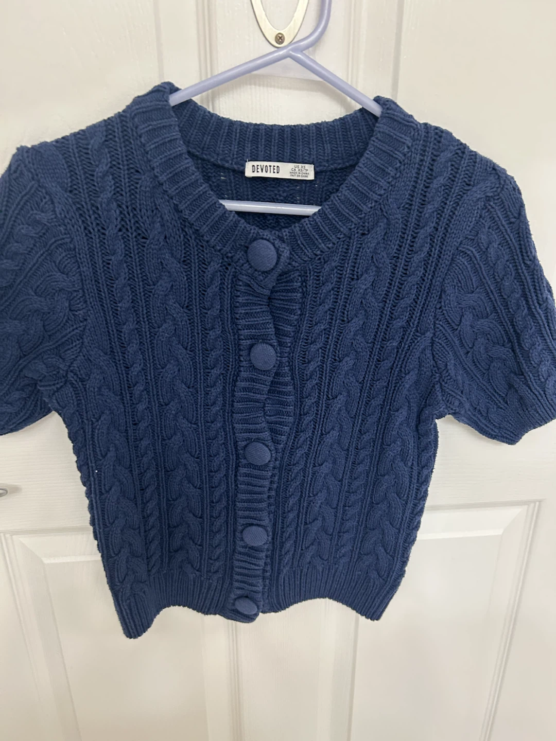 Devoted Navy Cable Knit Cardigan