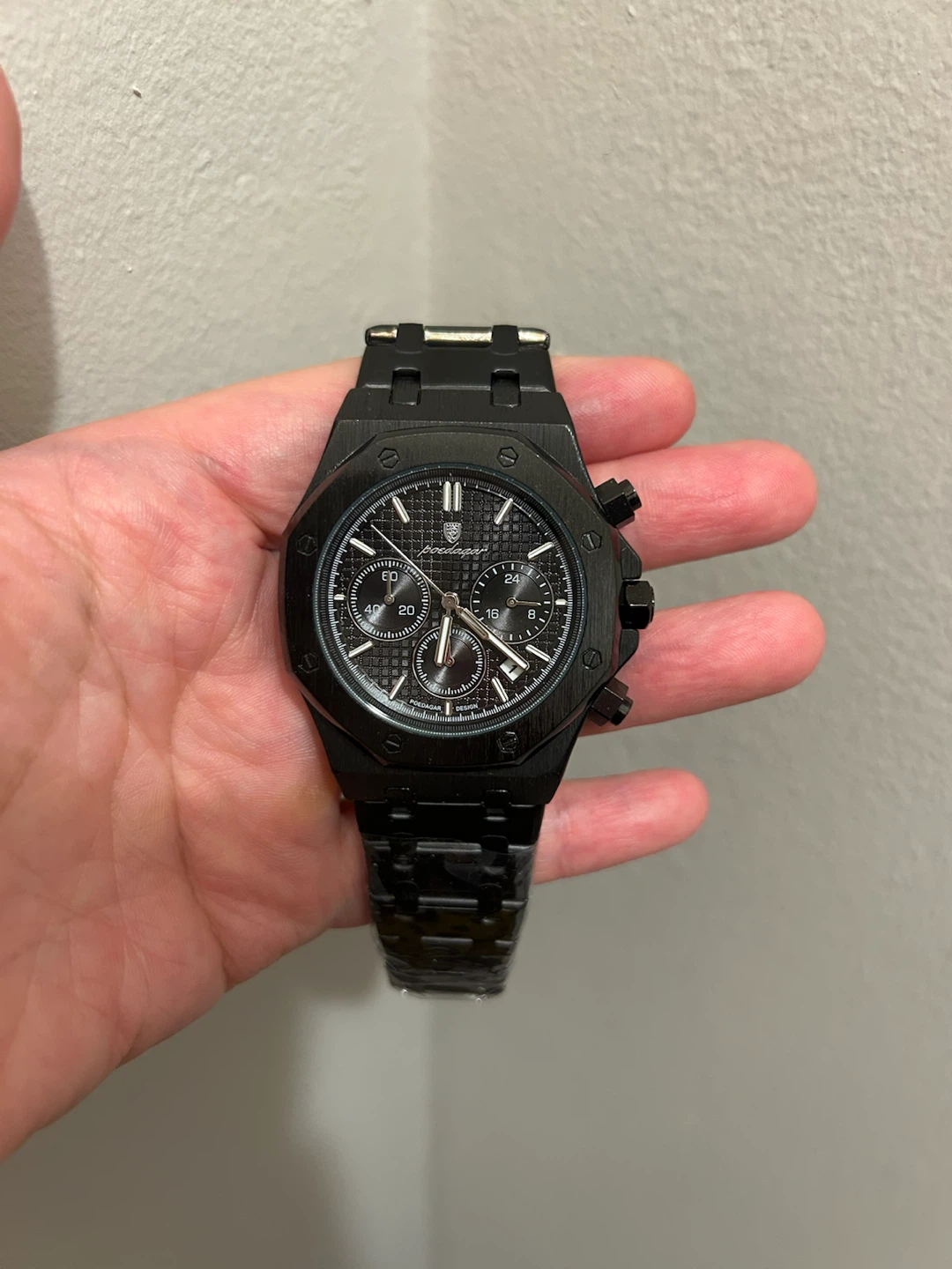 Brand New Poedagar Men’s Chronograph Watch - All Black