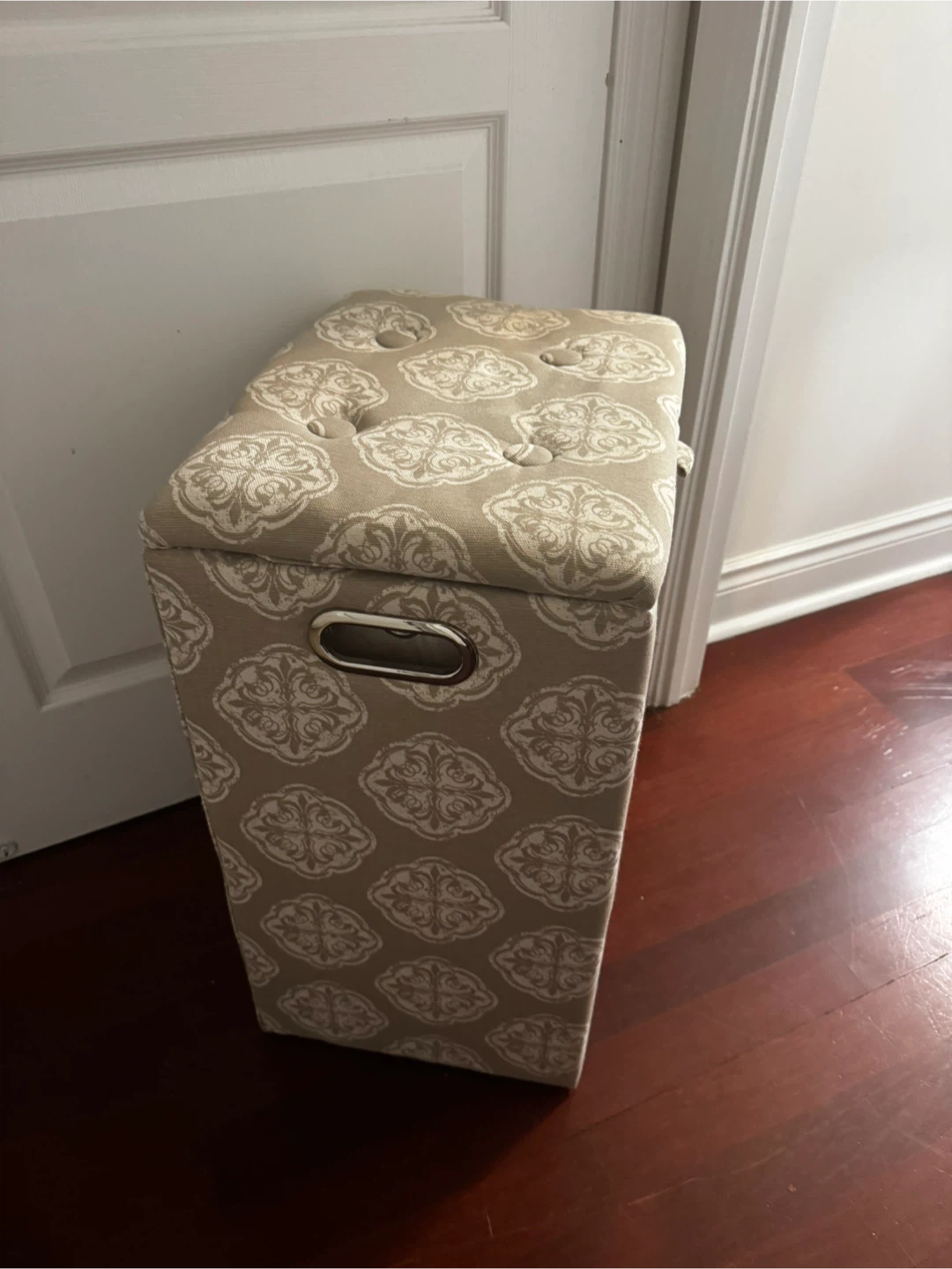 Patterned Storage Ottoman with Lid