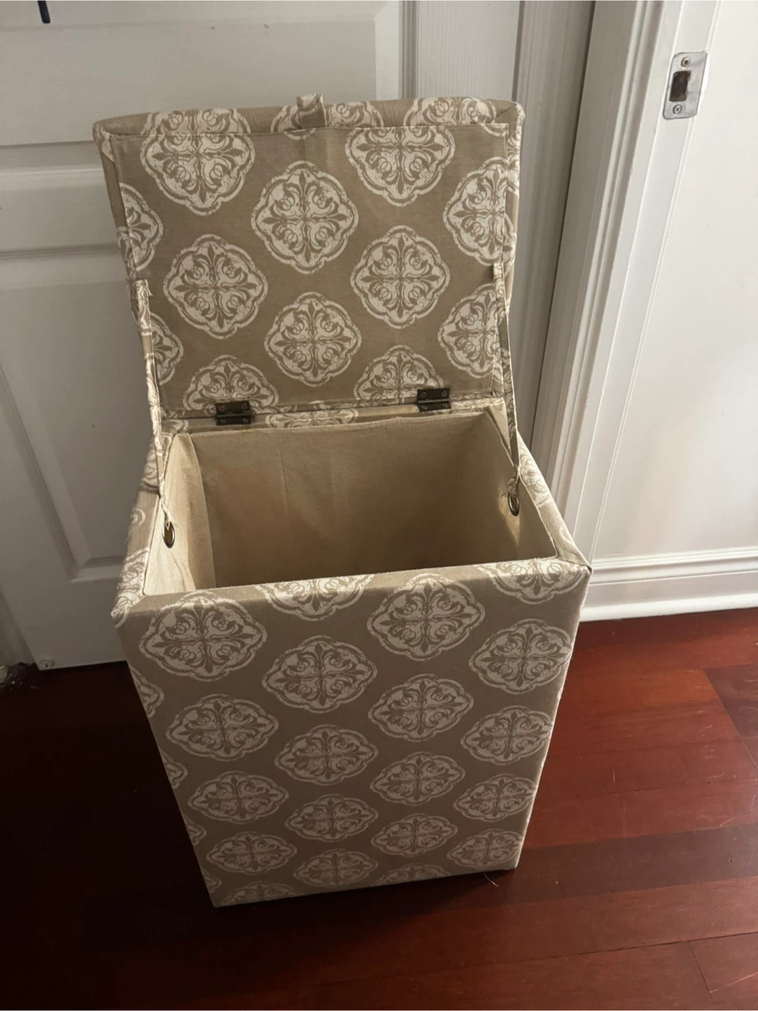 Patterned Storage Ottoman with Lid - photo 2