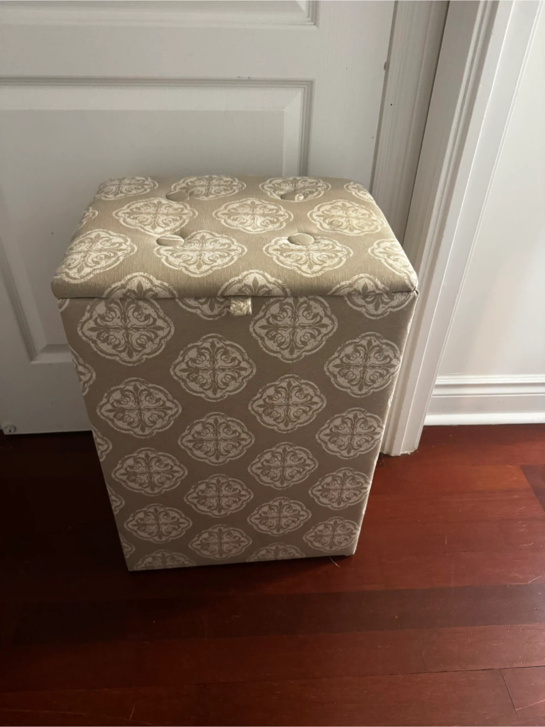 Patterned Storage Ottoman with Lid - photo 3