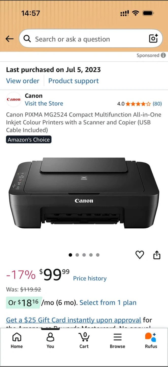 Canon printer with Ink