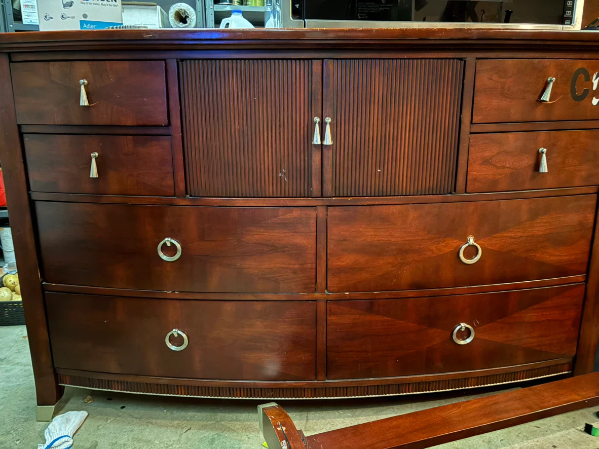 Wooden Dresser with Doors and Drawers