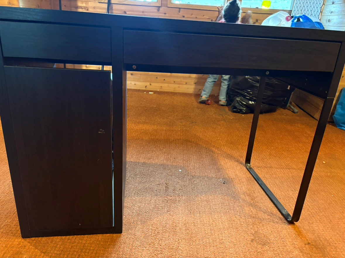 Dark Brown Desk with Drawers