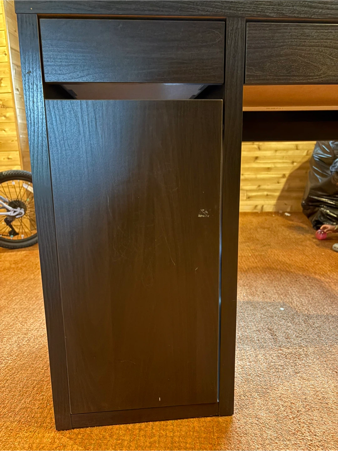 Dark Brown Desk with Drawers - photo 2