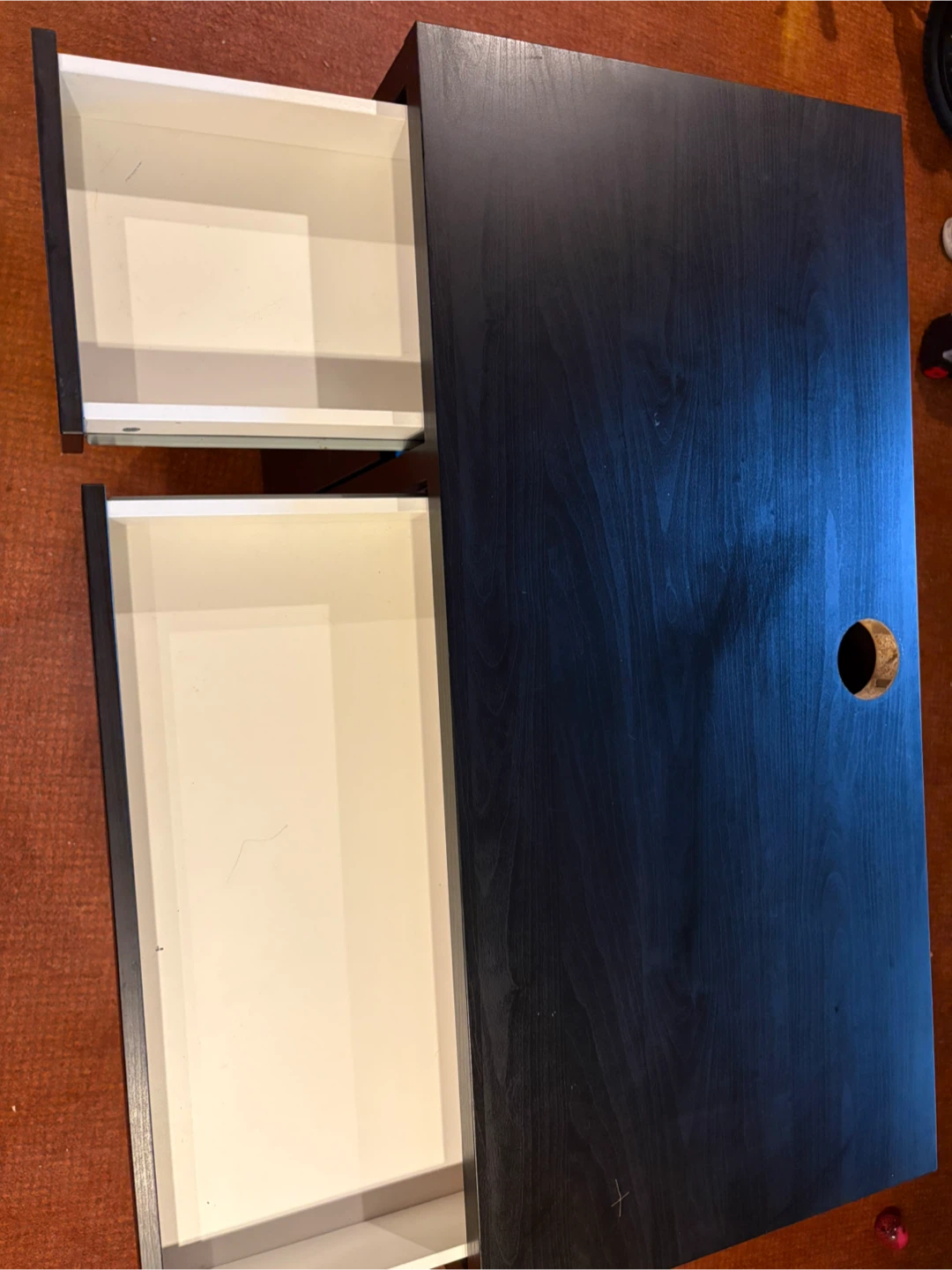 Dark Brown Desk with Drawers - photo 3