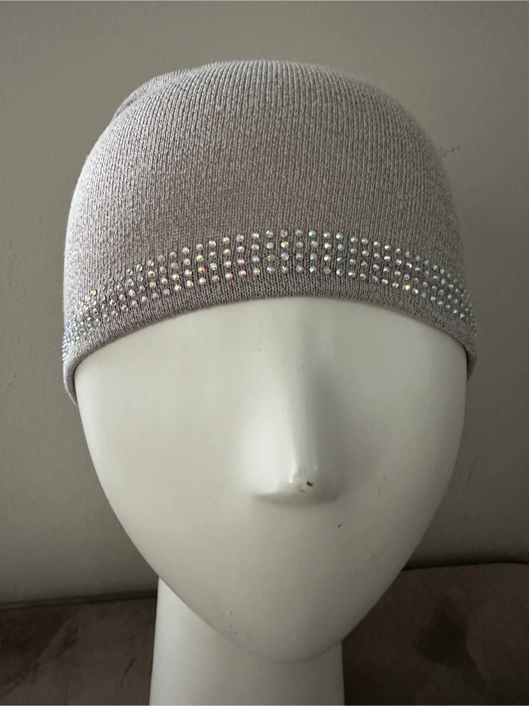 Grey Beanie with Rhinestone Accent - photo 2