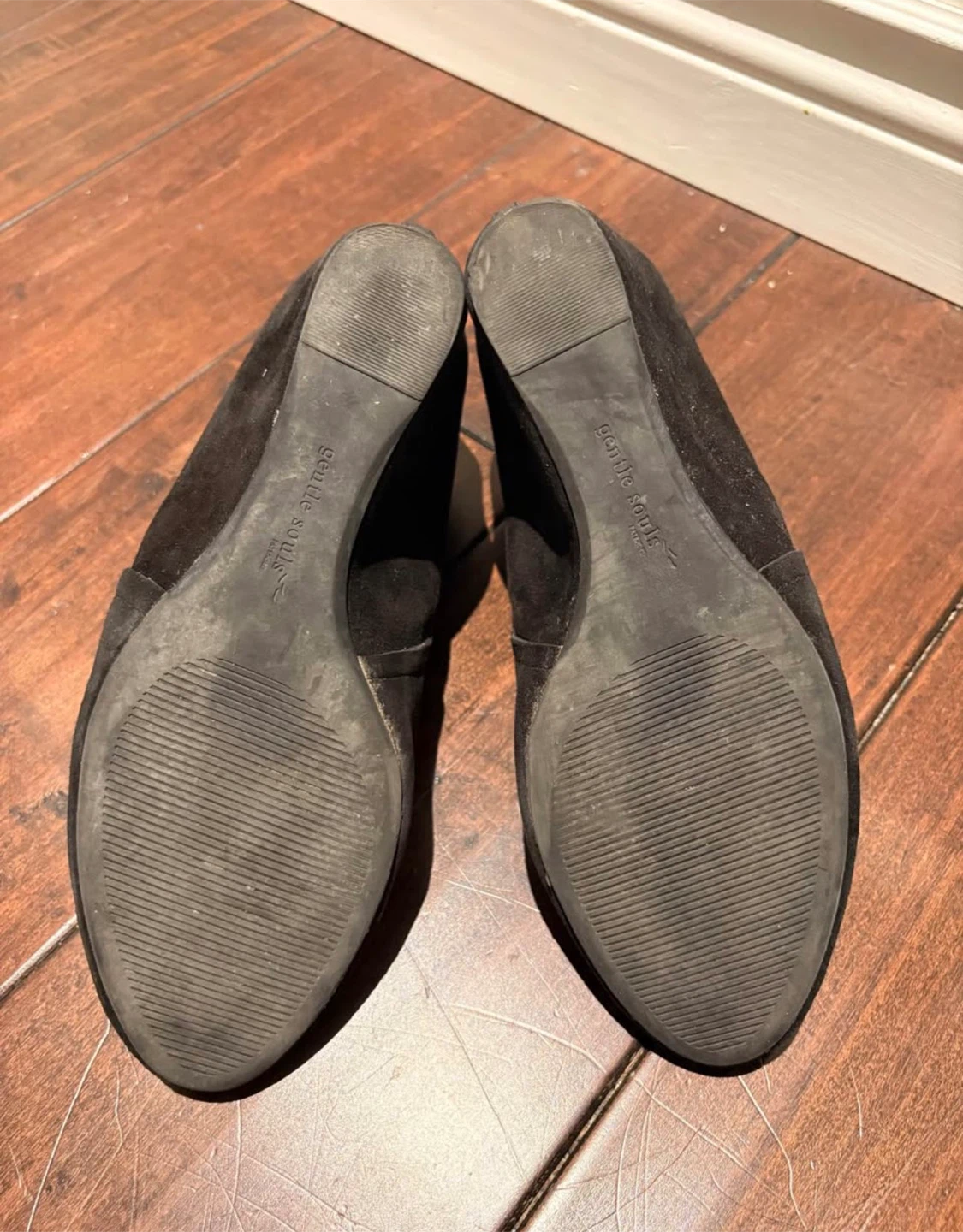 Gentle Souls black suede wedge ankle boots - photo 5