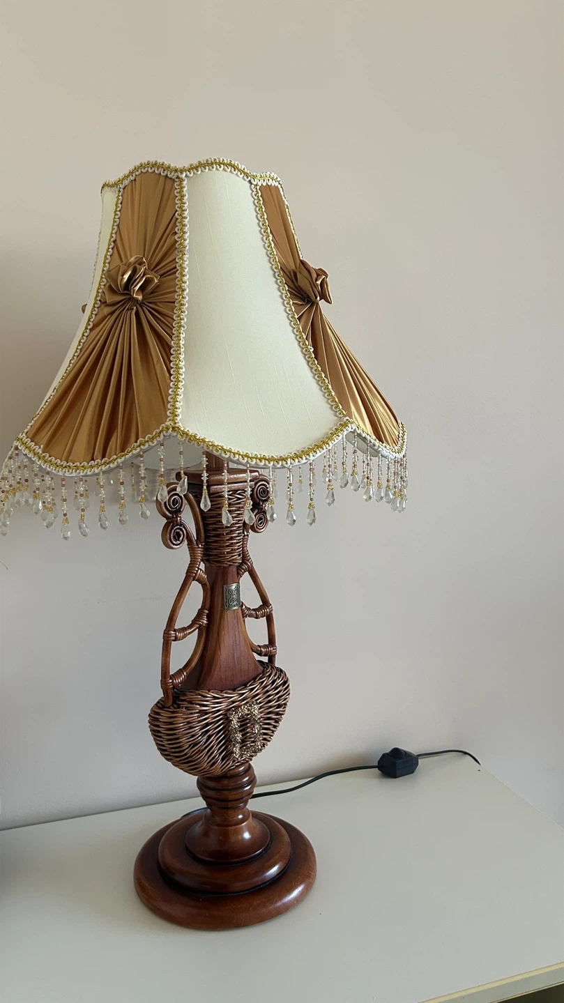 Decorative Table Lamp with Beaded Tassels