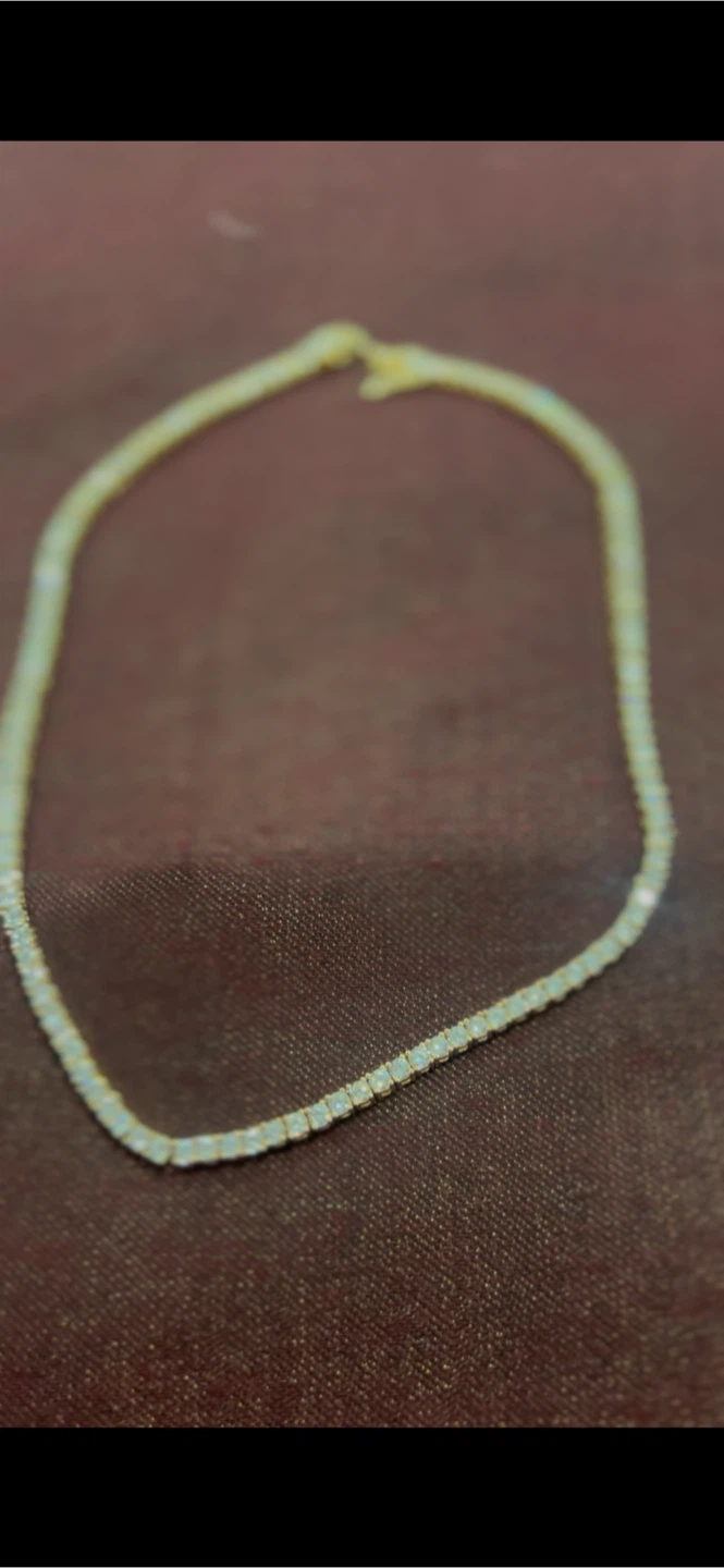 Gold Tone Tennis Necklace