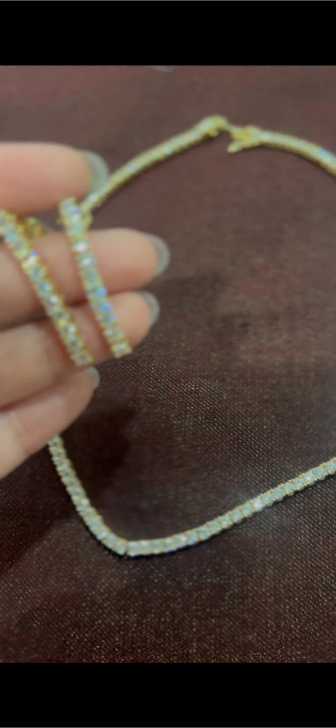 Gold Tone Tennis Necklace - photo 2