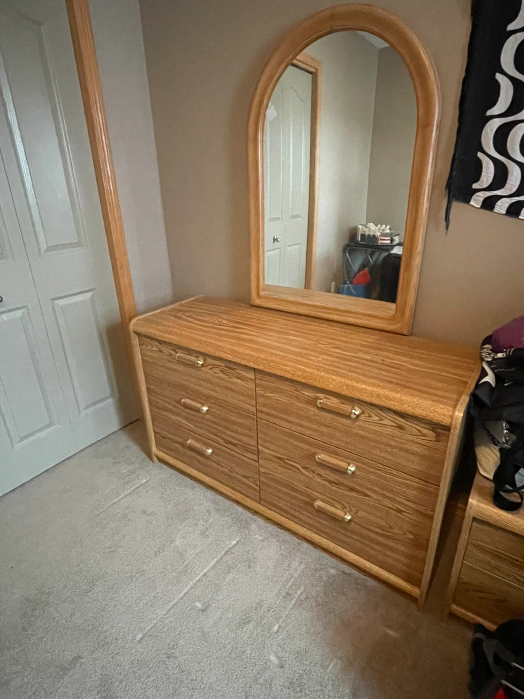 Wooden Dresser with Mirror