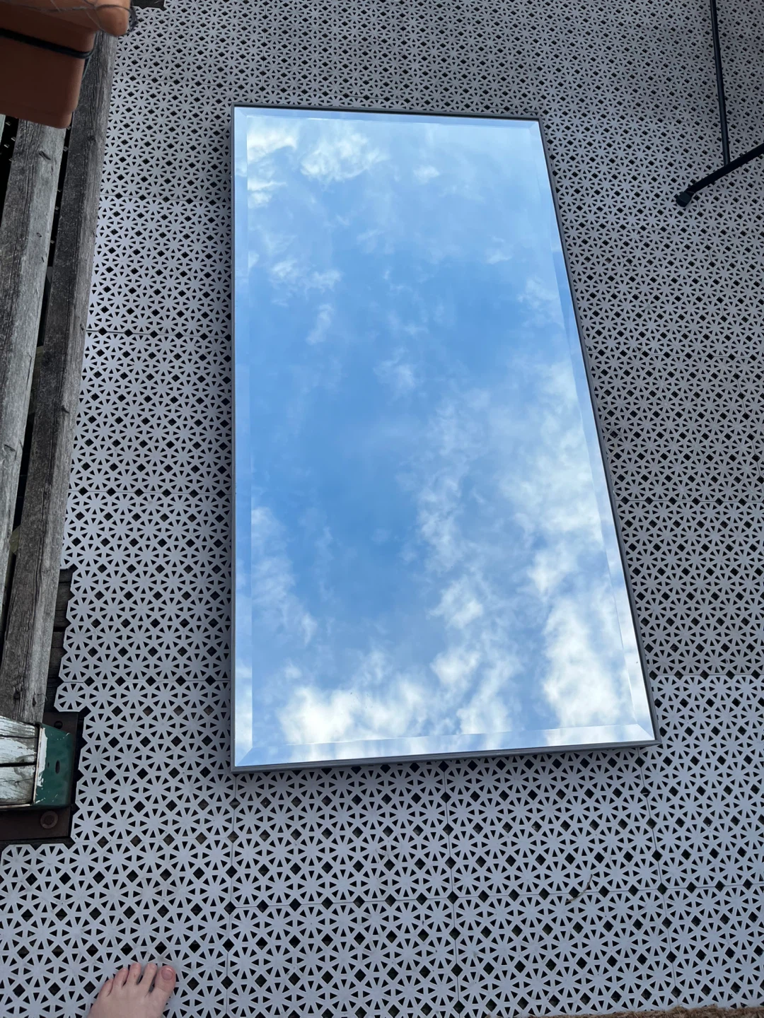 Large rectangular wall mirror