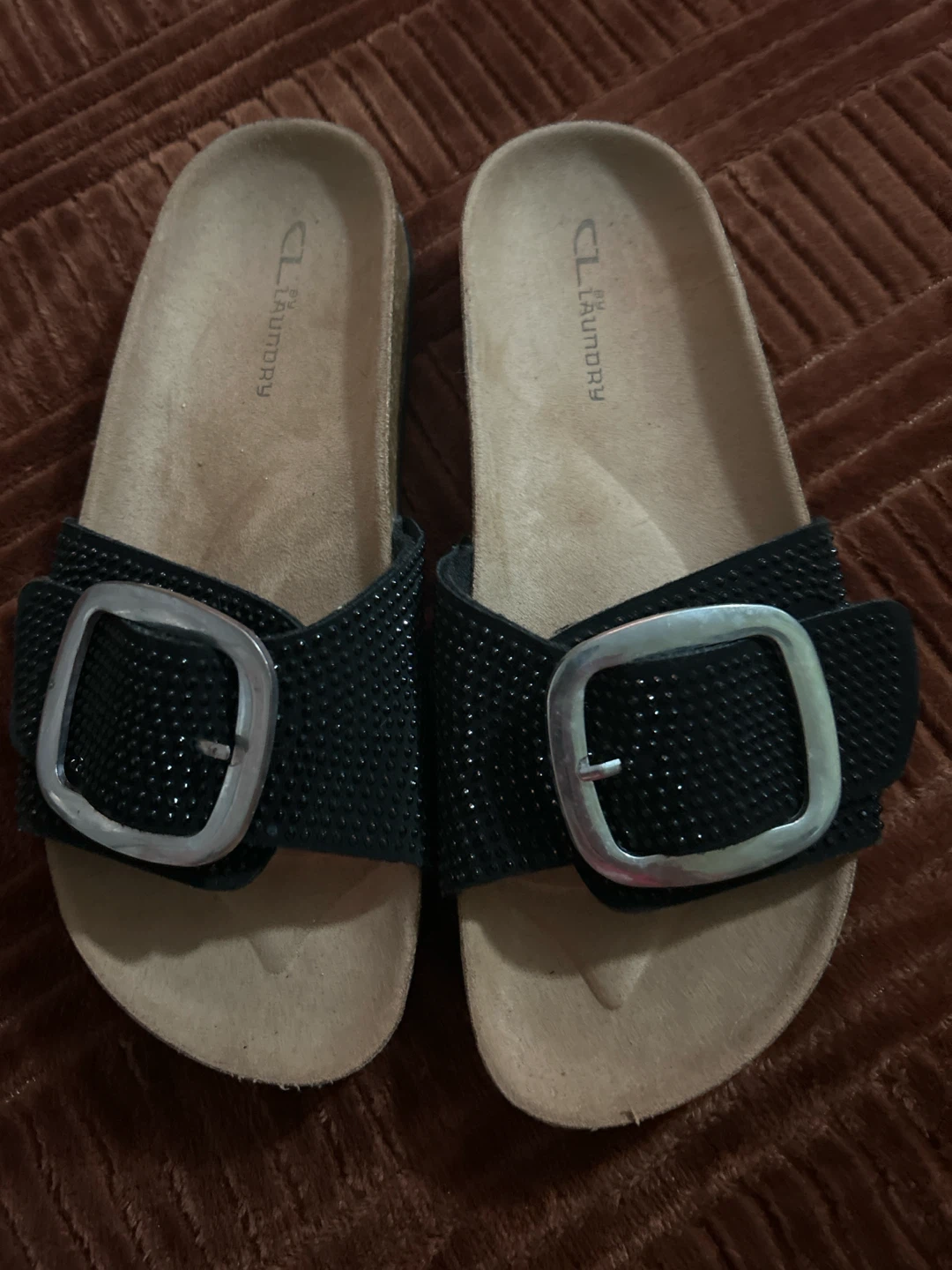 CL by Laundry Black Rhinestone Sandals - photo 2