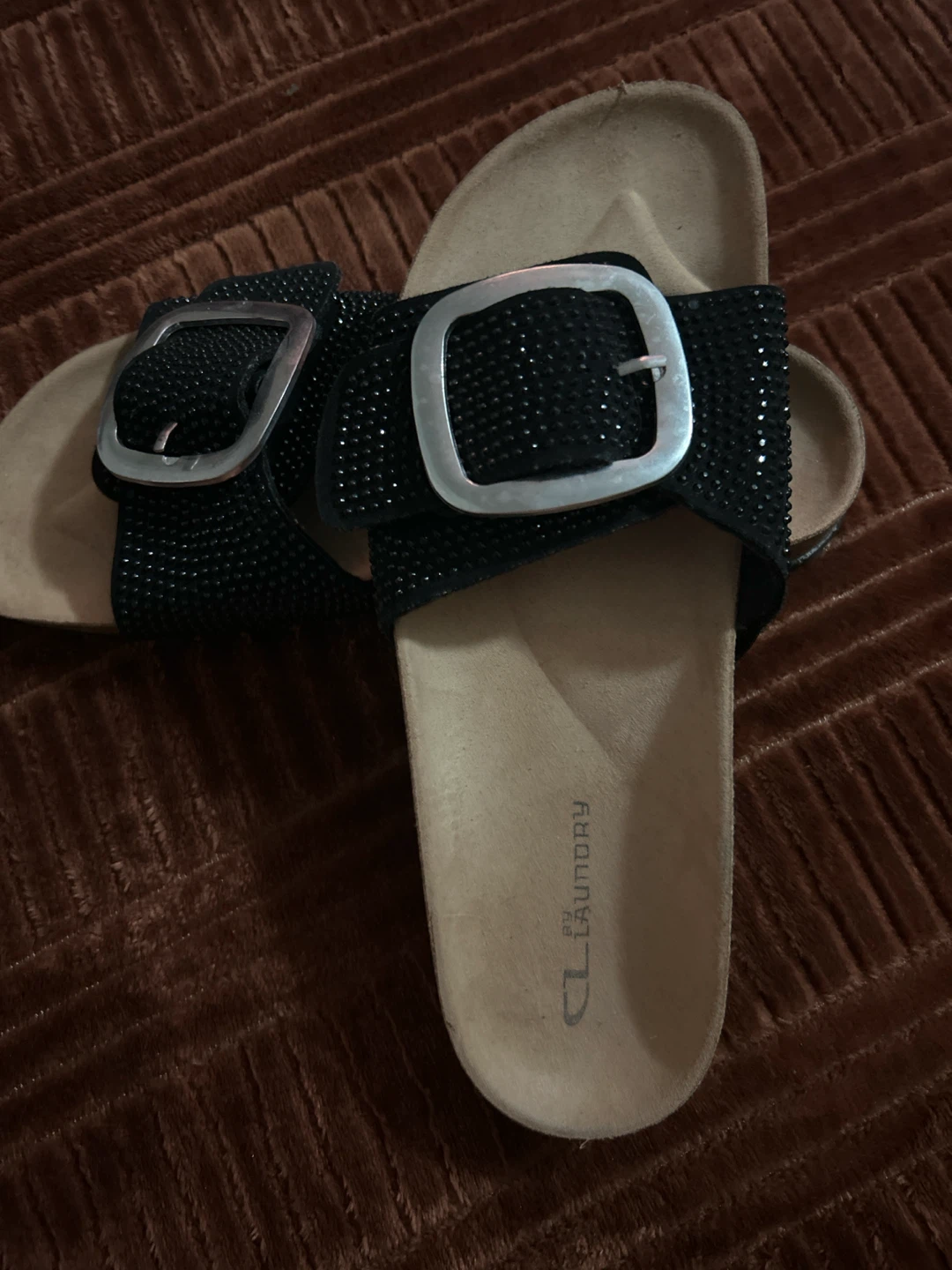 CL by Laundry Black Rhinestone Sandals - photo 3