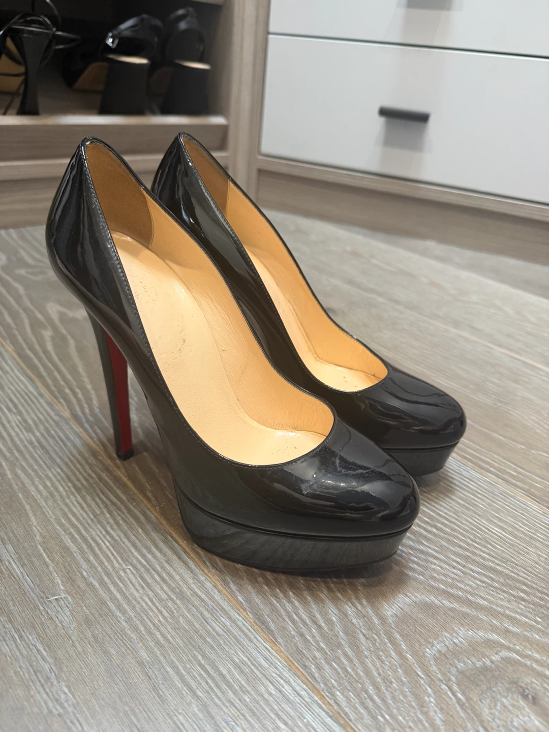 Christian Louboutin Black Patent Leather Pumps – Size 37.5 - photo 2