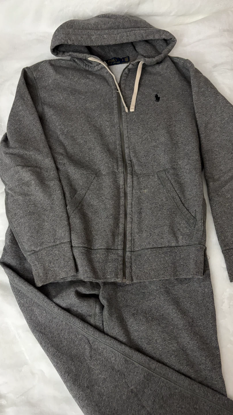 Polo Ralph Lauren Grey Sweatpants and Zip Up set
