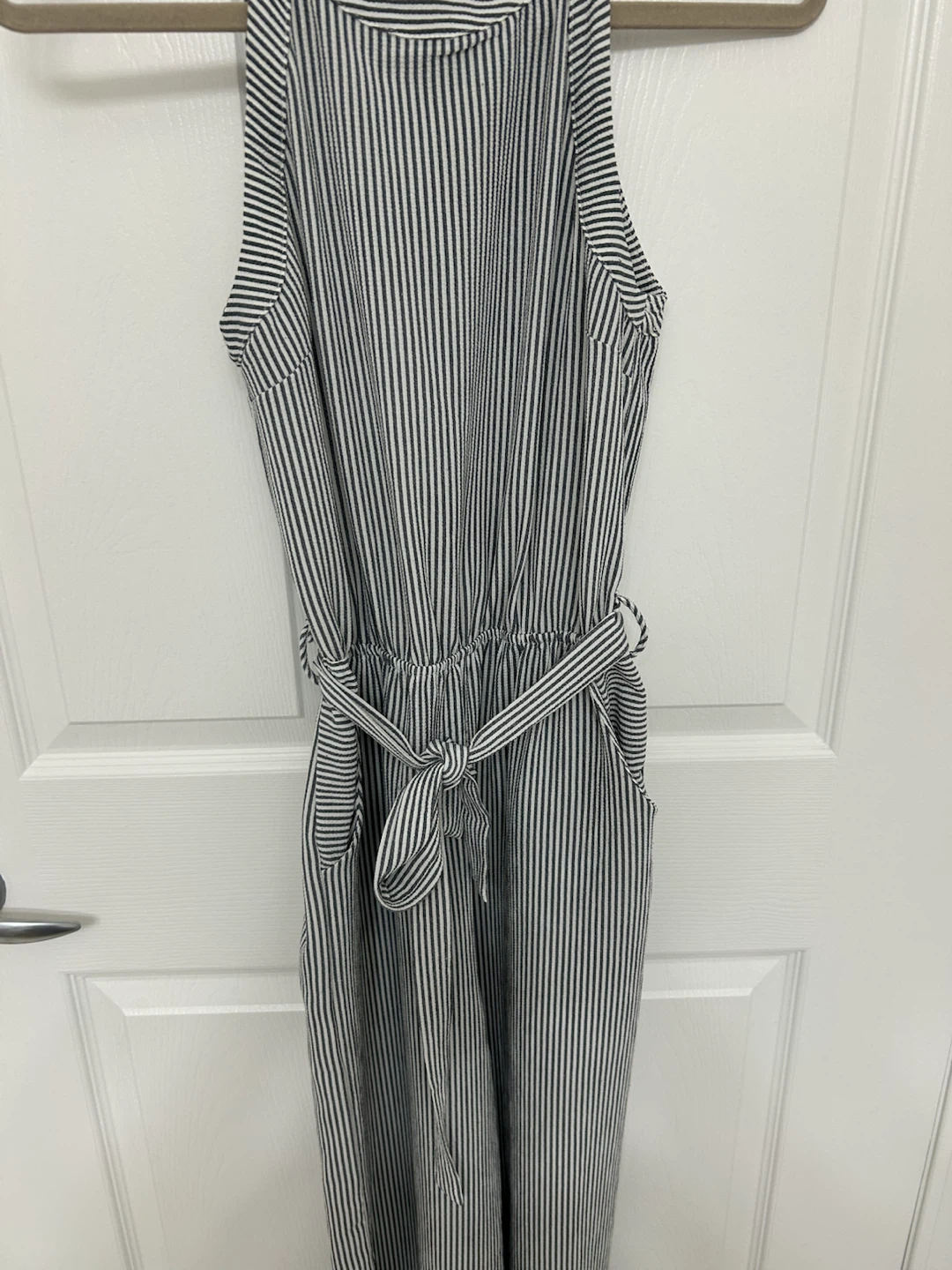 Striped Sleeveless Jumpsuit