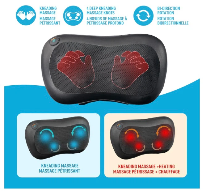 Shiatsu Deep Massage Cushion/Pillow, Black - photo 3