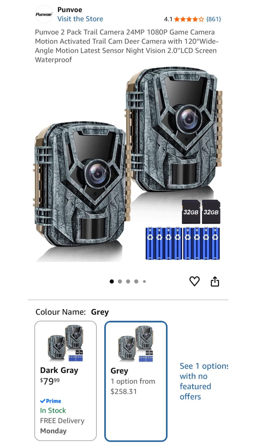 Punvoe Trail Camera 2 Pack 1080P Game Camera