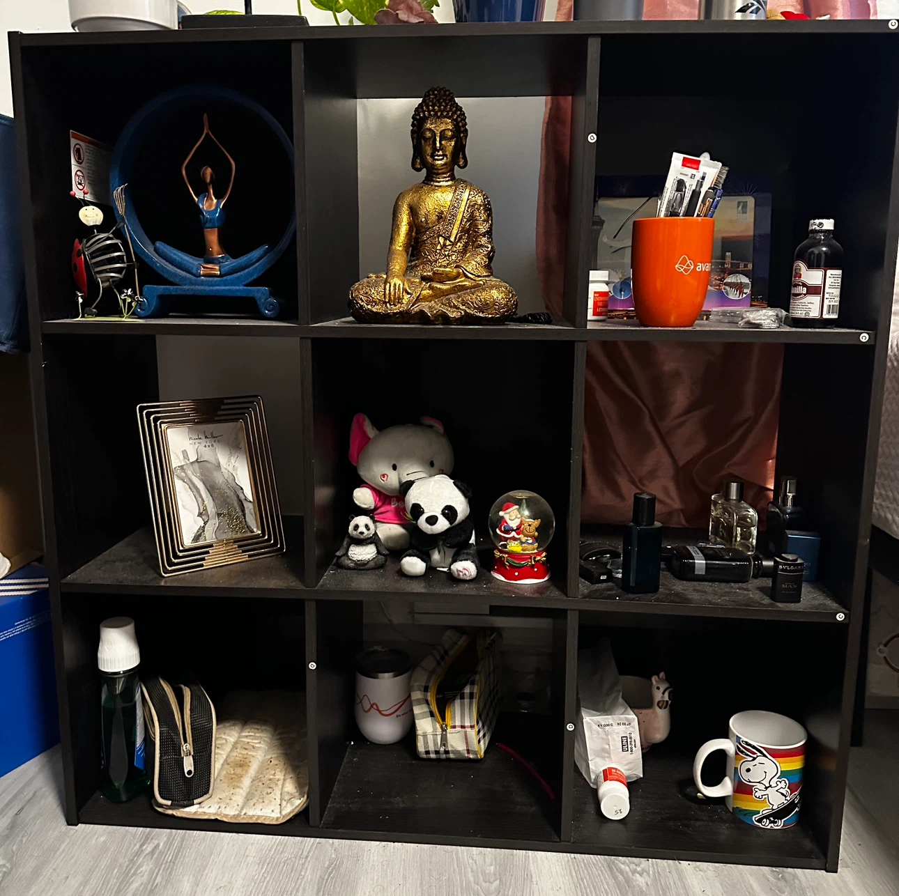 Black 9-Cube Storage Shelf Organizer