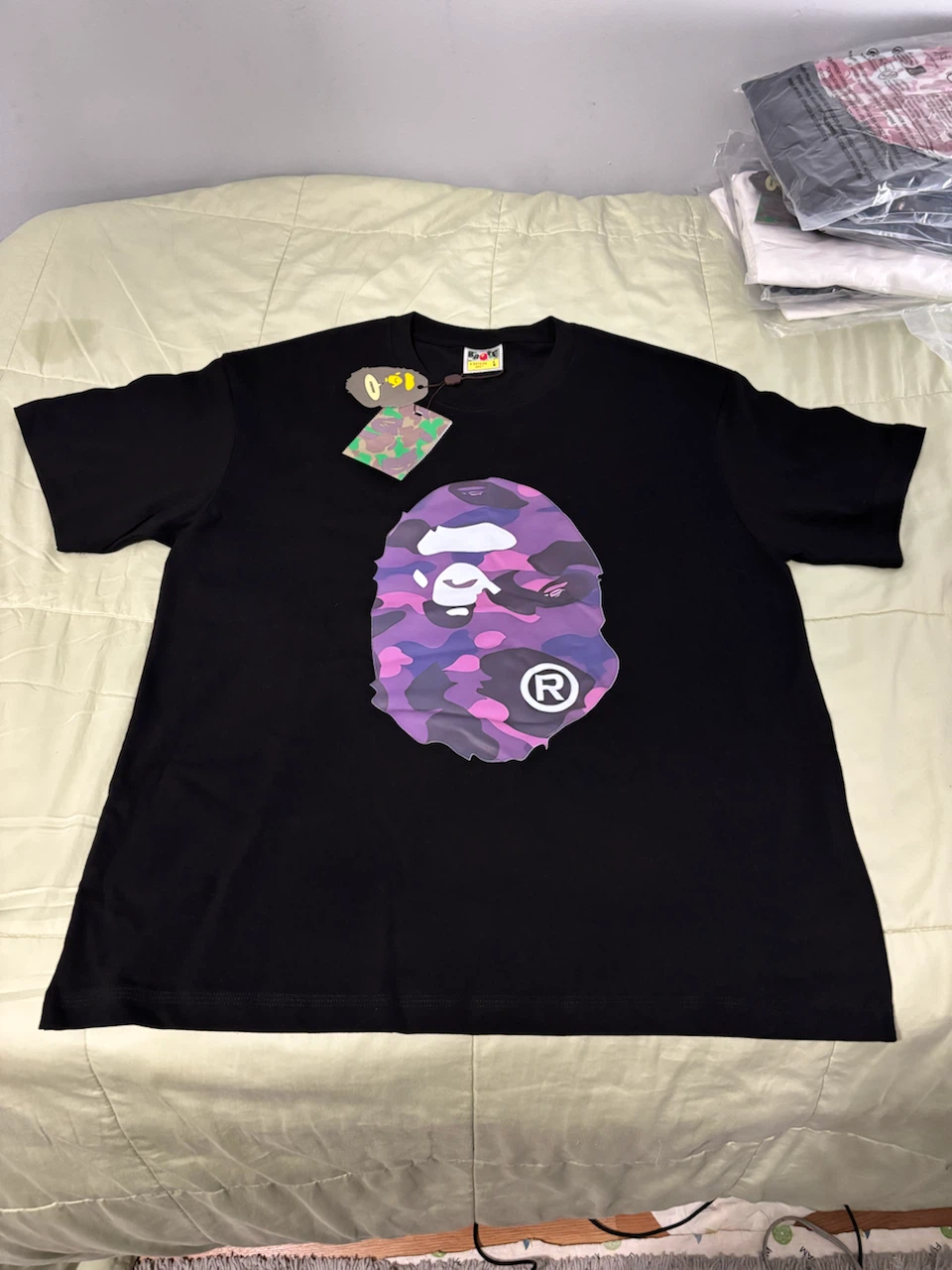 Bape Purple camo tee SZ L