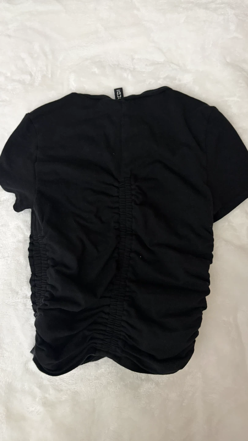 Divided by H&M Black Ruched T-Shirt - photo 2